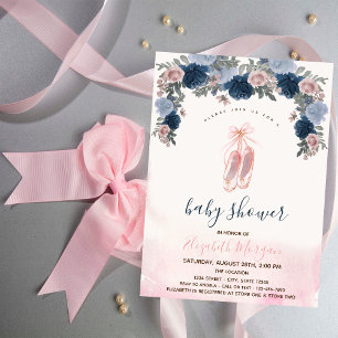 Ballet Schoenen Roze Strepen Baby Shower Kaart