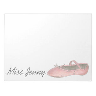 Ballet Shoe Personalized Dance Teacher Notitieblok