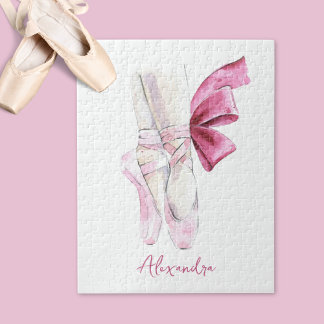 Ballet Slippers Aangepaste Naam of Tekst Legpuzzel