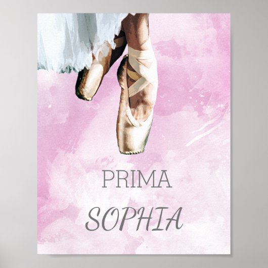Ballet Slippers Persoonlijk Prima Pointe Roze Poster (Voorkant)