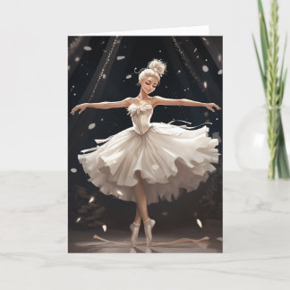 Ballet Sneeuwkoningin Sneeuwvlokje Ballerina Kerst Feestdagen Kaart