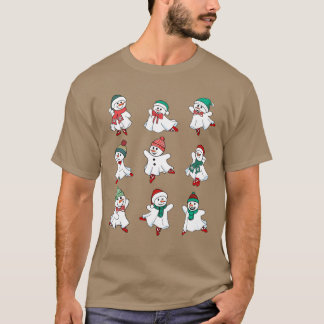 Ballet Snowman Christmas Christmas girl T-shirt