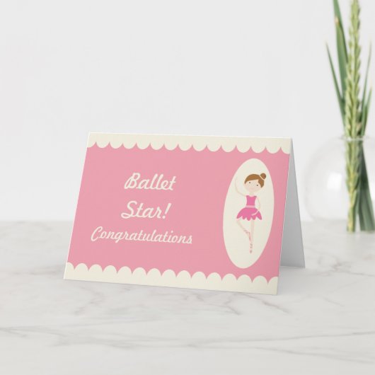 Ballet Star Congratulations Card Kaart (Voorkant)