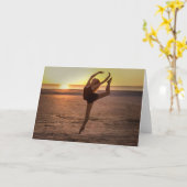 Ballet sur la carte de voeux de note ou de plage (Fleur jaune)