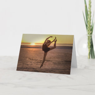 Ballet sur la carte de voeux de note ou de plage