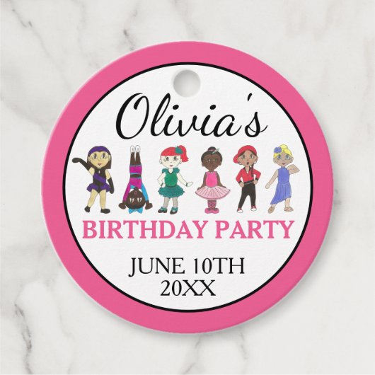 Ballet Tap Jazz Acro Lyrical Dancer Verjaardagsfee Bedankjes Labels (Voorkant)