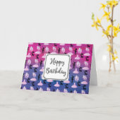 Ballet Theme Pattern met Dance Attire Birthday Kaart (Gele Bloem)
