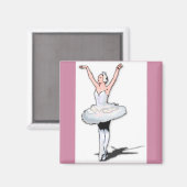 Ballet Theme Roze Ballerina Magnet Magneet (Voorkant / Achterkant)