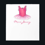 Ballet Tutu - Bloc-notes de l'enseignant de danse<br><div class="desc">Le Bloc-notes présente une illustration originale d'un tutu à ballet rose. Personnalisez simplement avec le nom de votre professeur de danse préféré pour un cadeau unique !</div>