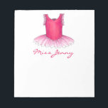 Ballet Tutu - Bloc-notes de l'enseignant de danse<br><div class="desc">Le Bloc-notes présente une illustration originale d'un tutu à ballet rose. Personnalisez simplement avec le nom de votre professeur de danse préféré pour un cadeau unique !</div>