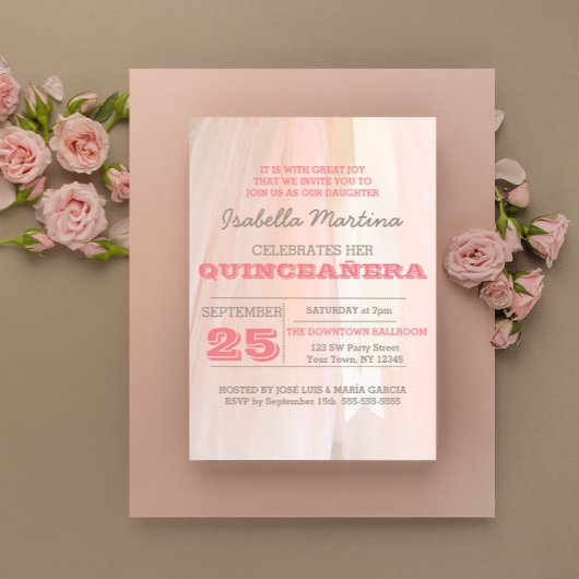 Ballet Tutu Quinceañera Invitation
