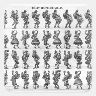 Ballet van de Polichinelles Vierkante Sticker