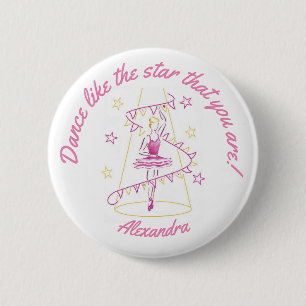 Ballet & Vlaggenlijn - Ik hou van Ballet badge Ronde Button 5,7 Cm