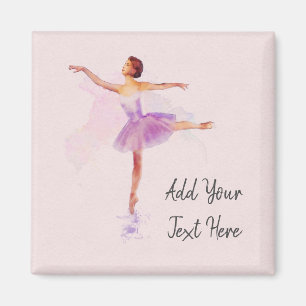 Ballet Watercolor - Danser met tekst Magneet