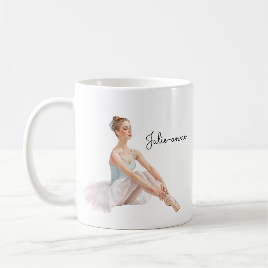 Ballet Woman Personalized  Koffiemok (Links)