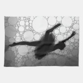 Ballet Zwart Wit Dansende Ballerina Theedoek (Horizontaal)
