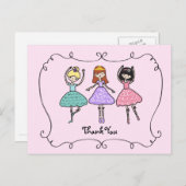 Balletballerina's bedankt briefkaart (Voorkant / Achterkant)
