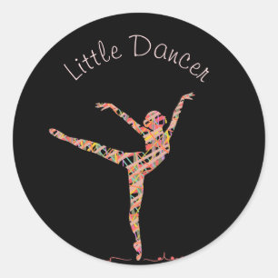 Balletdansdesign voor zakelijk gebruik ronde sticker