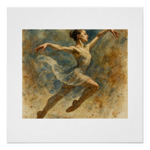 Balletdanser die springt, perfect poster