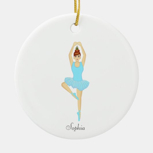 Balletdanser, gekleed in lichtblauw keramisch ornament (Voorkant)