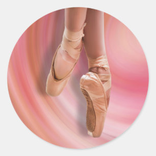Balletdanser in het roze ronde sticker
