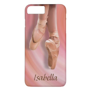 Balletdanser in roze met aangepaste naam iPhone 8 plus / 7 plus hoesje
