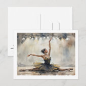 Balletdanser in split, briefkaart (Voorkant / Achterkant)