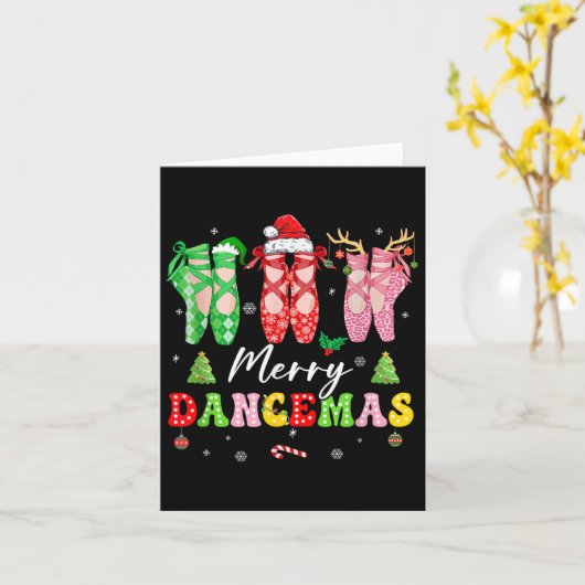 Balletdanser Kerstdans Vrolijke Dansers Teach Kaart (Gele Bloem)