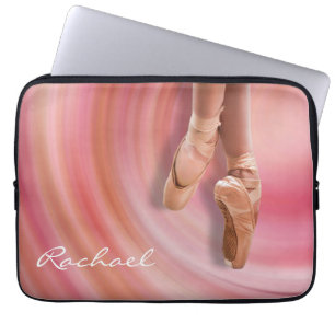 Balletdanser met aangepaste naam laptop sleeve