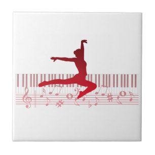 Balletdanser op een toetsenbord tegeltje