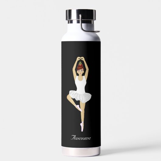 Balletdanser op zwarte achtergrond waterfles (Links)