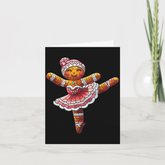 Balletdanser Peperkoek Kerst Dansleraar Kaart (Voorkant)