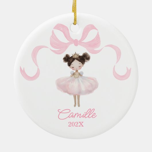 Balletdanser Roze Kerst Ornament Keepsake (Achterkant)