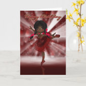 Balletdanser Verjaardag Kaart - Afro-Amerikaanse B (Gele Bloem)