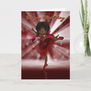 Balletdanser Verjaardag Kaart - Afro-Amerikaanse B