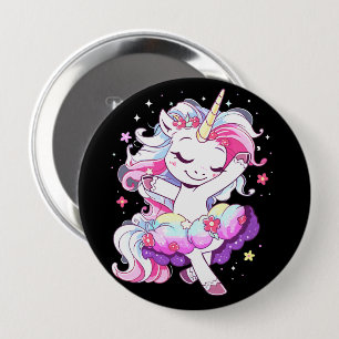 Balletdanseres Eenhoorn Meisjes Regenboog Ballerin Ronde Button 4,0 Cm