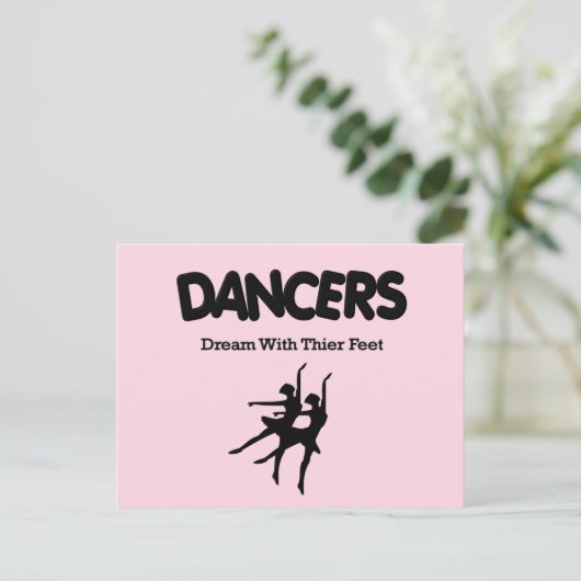 Balletdansers dromen met hun gezicht briefkaart (Staand voorkant)