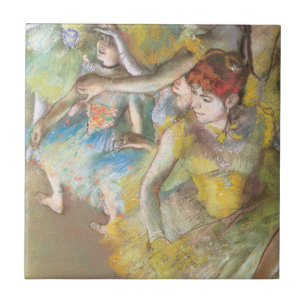 Balletdansers op het podium door Edgar Degas Tegeltje