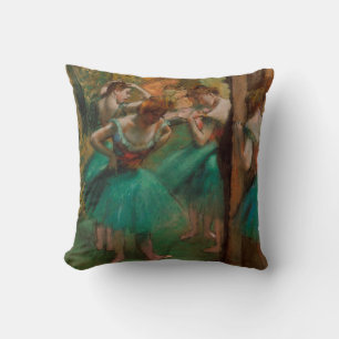 Balletdansers roze en groen   Edgar Degas Kussen