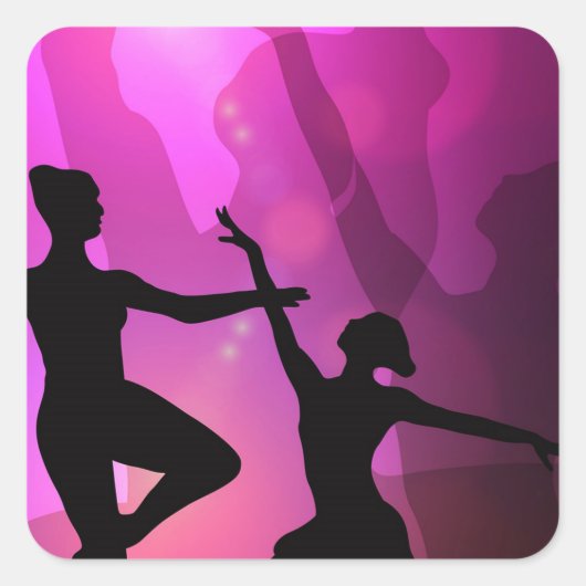 Balletdansers Vierkante Sticker (Voorkant)