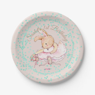 Balletdieren Aqua Confetti Birthday Papieren Bordje