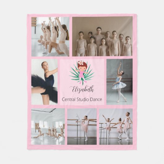 Balletfotocollage Fleece Deken (Voorkant)