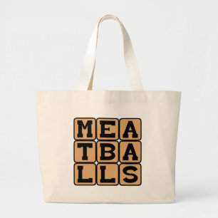 Balletjes, vriend van spaghetti grote tote bag