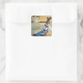 Balletklasse, de Dans Hall van Edgar Degas Vierkante Sticker (Tas)