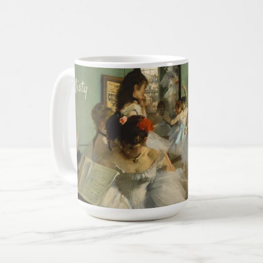 Balletklasse | Edgar Degas | Dancer Personalized Koffiemok (Voorkant links)