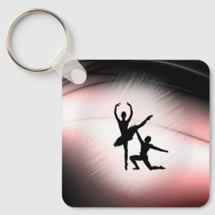 Balletkoppel Danst met Roze Accent Sleutelhanger