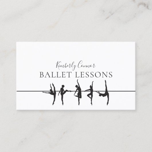 Balletles Eenvoudig Wit Visitekaartje (Voorkant)