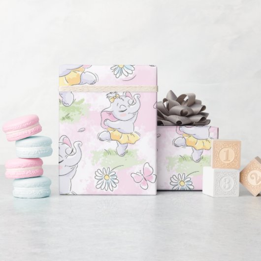 Balletolifant Cadeaupapier (Baby Shower)