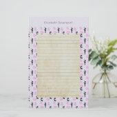 Balletpatroon op roze en blauwe verloop briefpapier (Staand voorkant)