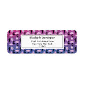 Balletpatroon op roze en blauwe verloop etiket (Voorkant)